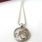 antique style roman coin sterling silver ball chain necklace solid round greek