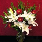 Holiday Greetings flower bouquet SIX POUNDS OF REAL FRESH FLOWERS