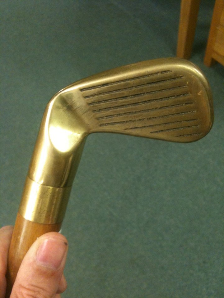 Brass Handle Golf Club Walking stick