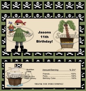 Pirate theme Birthday Candy Wrapper