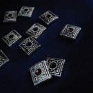 Antiqued silver-plated pewter spacer with Amethyst  Swarovski® crystal SP9709