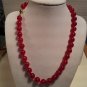 14K Solid Clasp & Big Natural Red Ruby Round Beads Necklace AAA Grade