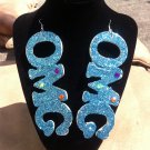 OMG letter earrings