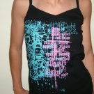 Black  Spag. Tank top with unique backside (SIZE M / Euro 40 / 12, Girls, Teens)
