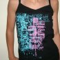 Black  Spag. Tank top with unique backside (SIZE M / Euro 40 / 12, Girls, Teens)