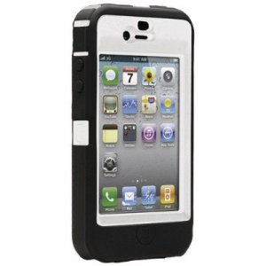 OtterBox Universal Defender Case for iPhone 4 Black Silicone & White Plastic