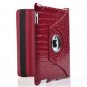 360 Degrees Rotating Stand Red Crocodile Leather Smart Cover Case for Apple iPad 2