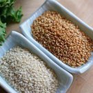 Sesame Seeds - Hulled White and Roasted - For Tahini Simit Koulouri - 400 Grams