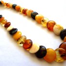 Baltic Amber Multicolor Calibrated Disc Necklace