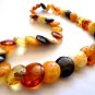 Baltic Amber Multicolor Calibrated Disc Necklace