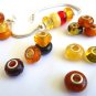 Baltic Amber European Charm Bead Green Color with Inclusions