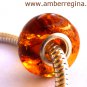 Baltic Amber Whisky Cognac European Charm Silver Bead