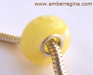 Baltic amber Butterscotch European Charm Silver bead