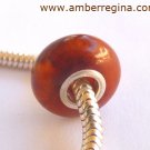 Baltic Amber Antique Butterscotch Dark Caramel European Charm Silver bead