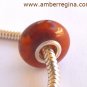 Baltic Amber Antique Butterscotch Dark Caramel European Charm Silver bead