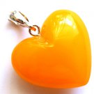 Baltic Amber Antique Butterscotch Heart Pendant in silver