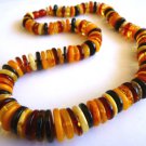 Baltic Amber Multicolored Disc Buttons Necklace 19.5 inch