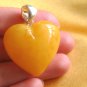 Baltic Amber Heart Pendant Butterscotch White Antique 925 silver