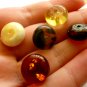 Baltic Amber Loose Pierced Beads: Butterscotch, Yellow, Cognac, Cherry, Green