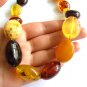 Baltic Amber Multicolor Olives Necklace