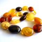 Baltic Amber Multicolor Olives Necklace