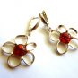 Baltic Amber Flower Earrings 925 silver