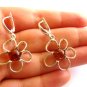 Baltic Amber Flower Earrings 925 silver