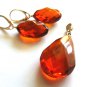 Baltic Amber Faceted Cognac Jewelry Set 925 silver
