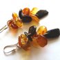 Baltic Amber Multicolor Cluster Earrings 925 silver