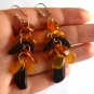 Baltic Amber Multicolor Cluster Earrings 925 silver