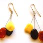Baltic Amber Three Color Dangling Earrings