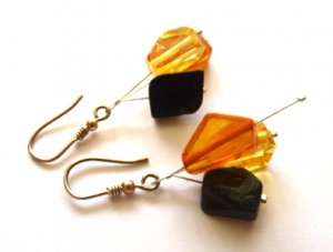 Baltic Amber Multicolor Dangling Earrings 925 silver