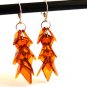 Baltic Amber Long Cognac Cluster Earrings 925 silver