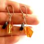 Baltic Amber Three Colors Earrings Dangling 925 silver
