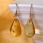 Baltic Amber Yellow Earrings Carved 925 silver