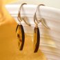 Baltic Amber Yellow Earrings Carved 925 silver