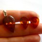 Baltic Amber Jewelry Set Stud Earrings Pendant Cognac