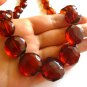 Unique Baltic Amber Faceted Cognac Necklace 18"