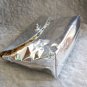 Silver Metallic Clutch Purse with Silver Compact & Make Up Brushes Leopard Lining By Urban Attitudes