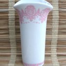 Fancy Pink & White Ceramic Vase Vintage 1980s FTD