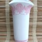 Fancy Pink & White Ceramic Vase Vintage 1980s FTD