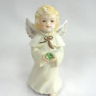 1989 August Birthstone Jeweled Peridot Angel Figurine Roman Inc. Vintage