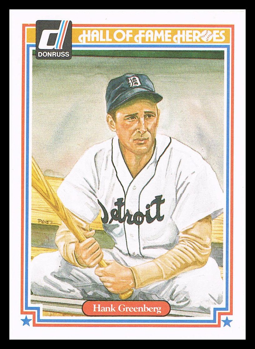 1983 Hank Greenberg 16 Donruss Hall of Fame Heroes Baseball Trading Card