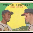 Baseball Trading Card 1959 Fence Busters Hank Aaron Eddie Mathews No. 212 Topps