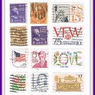 38 Mixed United States U.S. Postage Stamps Vintage