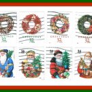 8 Mixed Christmas Postage Stamps U.S United States 1998-2001 8 Mixed Christmas Postage Stamps U.S United States 1998-2001
