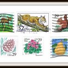 10 Mixed USA Postage Stamps Flora & Fauna Series 1990-2001 United States