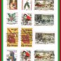 12 Mixed United States Christmas Holiday Postage Stamps Vintage