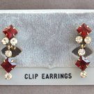 Red Stone Dangle 12K Gold Earrings Vintage Jewelry 1950s Red Stone Dangle 12K Gold Earrings Vintage Jewelry 1950s