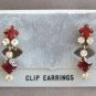Red Stone Dangle 12K Gold Earrings Vintage Jewelry 1950s